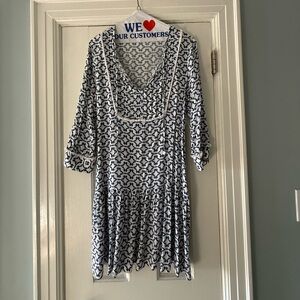 Heidi Klein Blue and White Beach Coverup